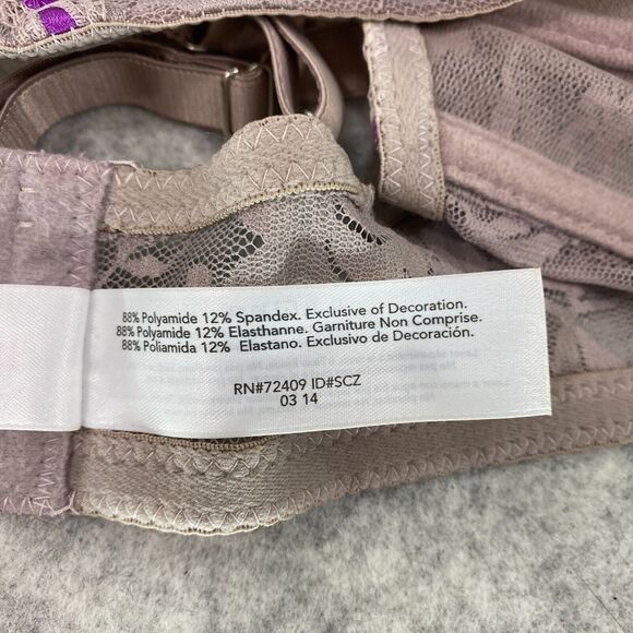 Isaac Mizrahi Purple Gray Lace Push Up Bra Womens Size 36D - Picture 9 of 9